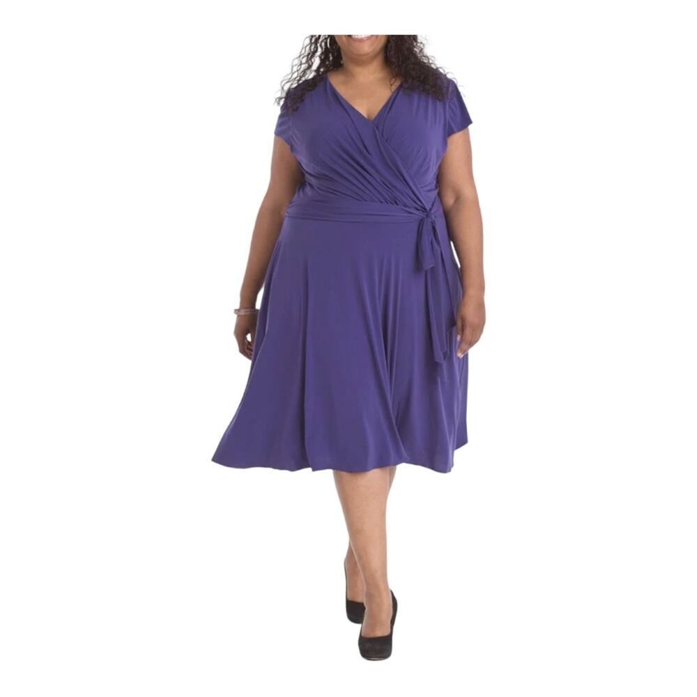 LOTUS Pockets Stretch Self Sash Purple Desk to Dinner Cocktail Party Dress 14